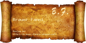Brauer Fanni névjegykártya