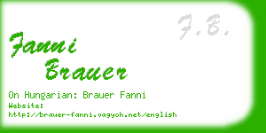 fanni brauer business card